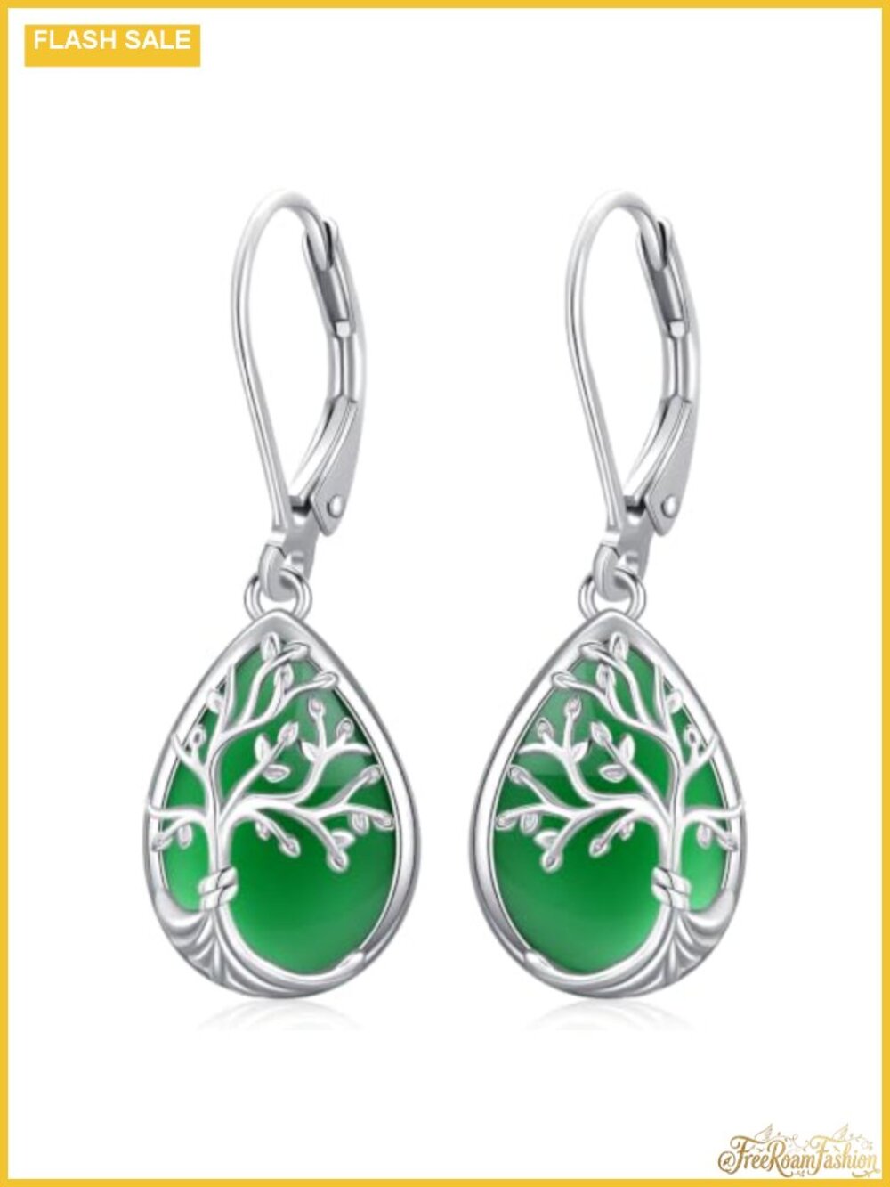 S925 Sterling Silver Tree of Life Drop Dangle Earrings for Women Leverback